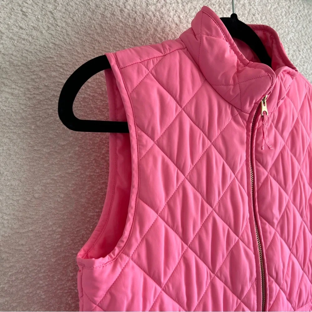 Crewcuts‎ Girls Kids Quilted Puffer Vest Bright Pink Zipper Size 12